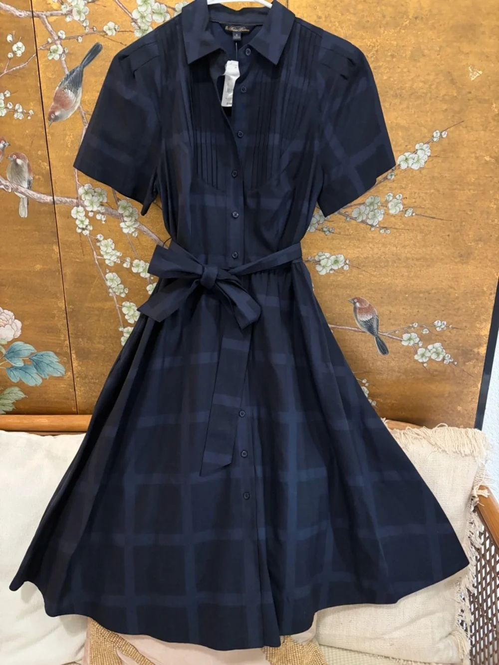 NWT Brooks Brothers 100% cotton button down shirt dress. Old money, classic - Picture 5 of 12